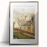 Large art print featuring a mid-century modernist abstract design in gold and white tones on acrylic.