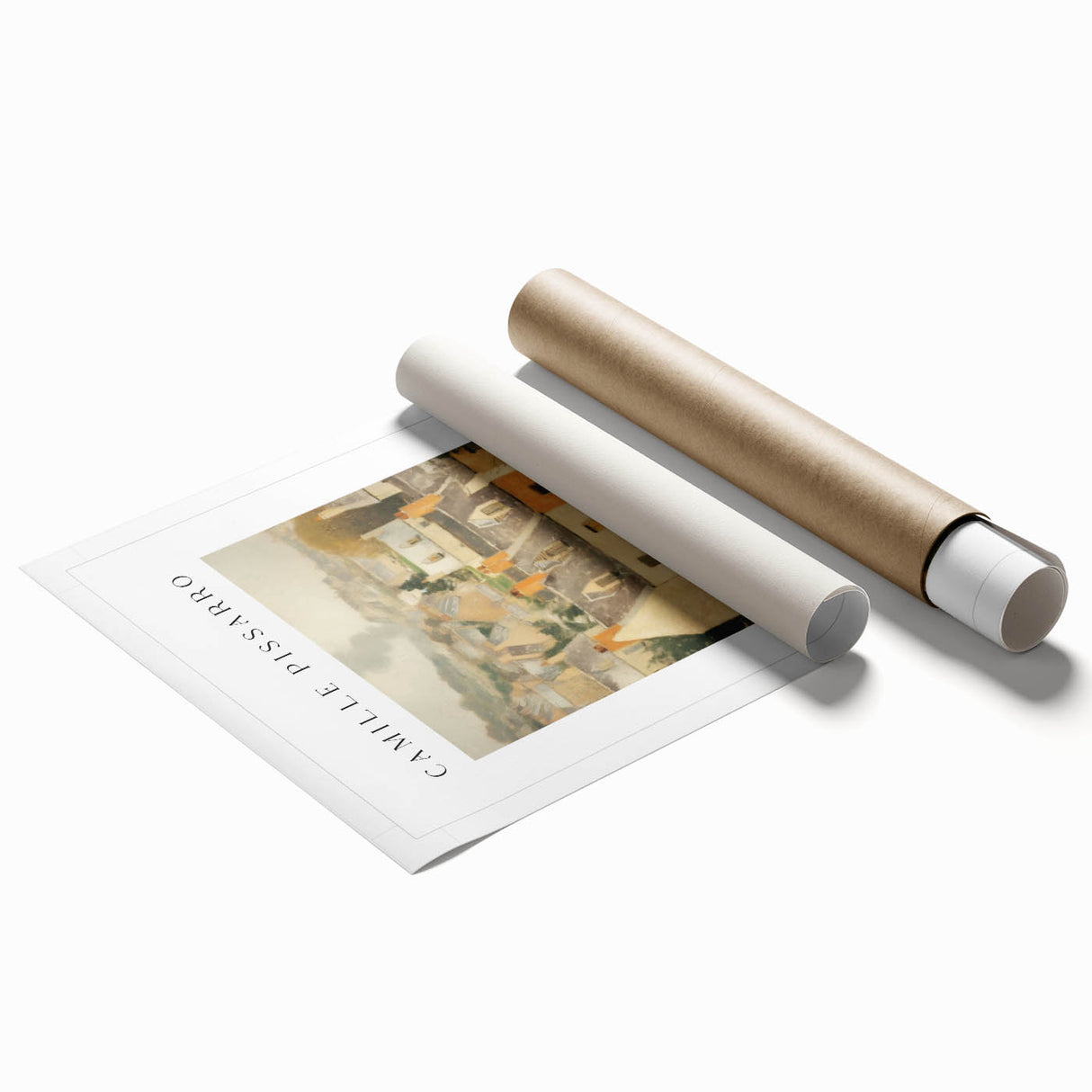 Extra large rolled print featuring delicate floral patterns in soft pastel shades, ideal for classy bathroom wall art.