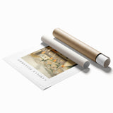 Extra large rolled print featuring delicate floral patterns in soft pastel shades, ideal for classy bathroom wall art.