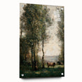 Wooded Landscape with Cows by Jean-Baptiste Corot - Classic Art Print