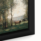 Wooded Landscape with Cows by Jean-Baptiste Corot - Classic Art Print