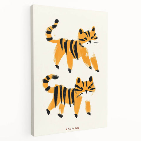 Playful Orange Cats – Boys Room Wall Art for Animal Lovers