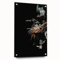 Large abstract wall art depicting fall season in muted orange and brown tones.