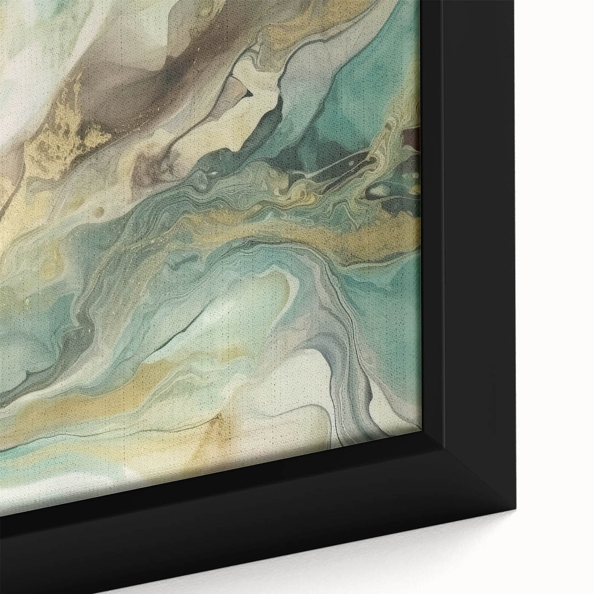 Close-up of framed abstract strokes wall art on canvas, showcasing vibrant colors and intricate textures, perfect for modern interior decor accents.