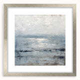 Abstract wall art featuring vibrant strokes in a silver frame with a mat, showcasing a modern design ideal for contemporary home decor. Perfect for adding color and style to any living space, this piece enhances ambiance and complements various interior themes.
