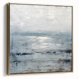 Framed abstract wall art featuring dynamic silver and gold strokes on a textured canvas, perfect for modern home decor, adding elegance to any space.