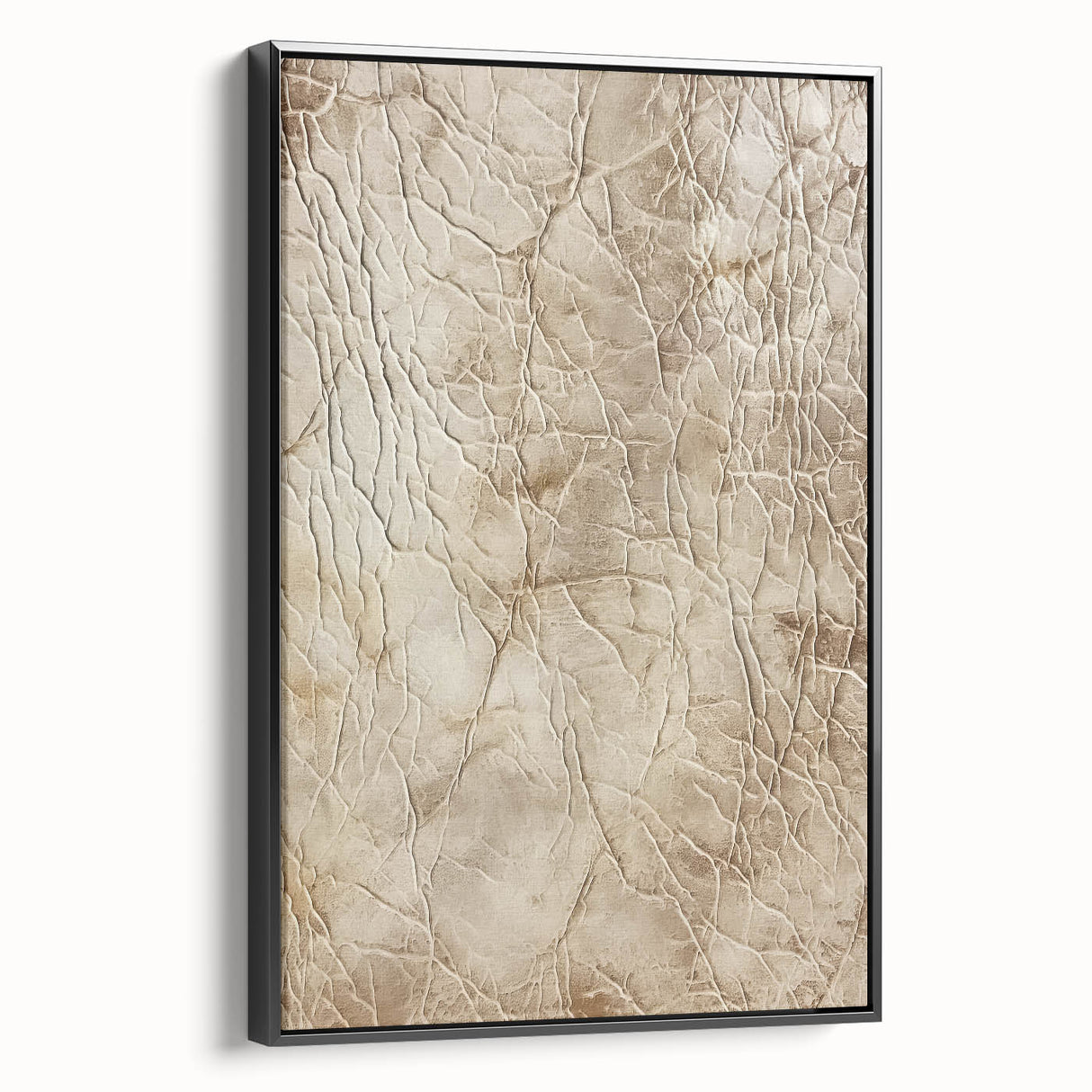 Framed black abstract strokes wall art canvas showcasing a modern design, elegantly displayed from the side to highlight its textured surface and sleek finish. Perfect for contemporary home decor.