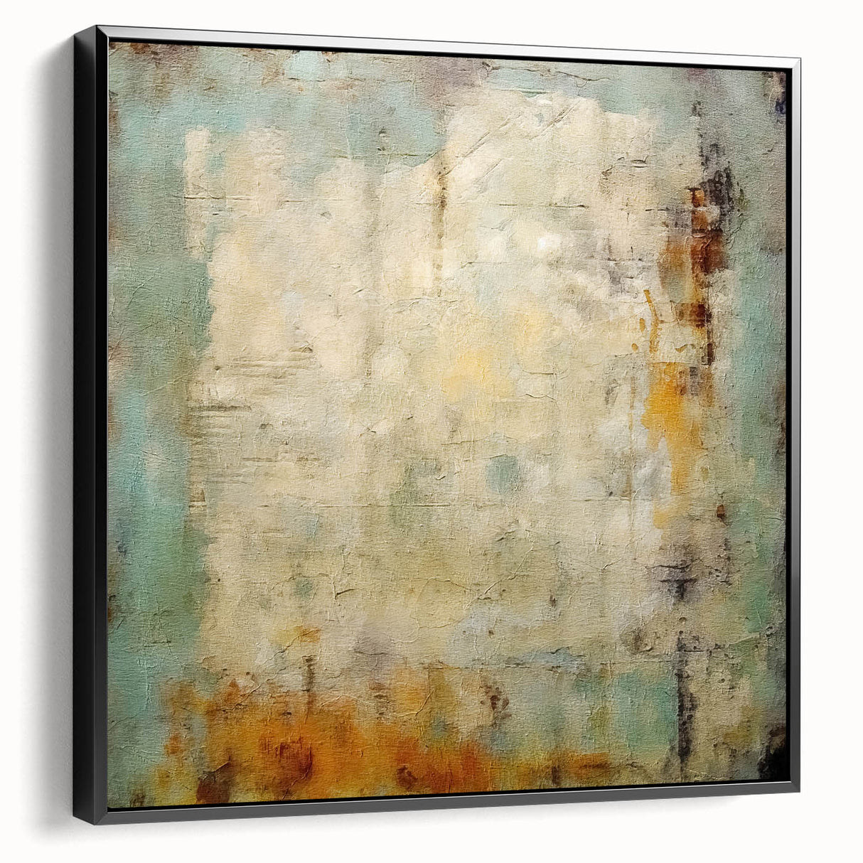 Framed black abstract strokes wall art on canvas, showcasing dynamic brushwork and rich textures, perfect for modern decor in contemporary spaces.