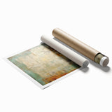 Abstract wall art print showcasing vibrant strokes in shades of blue, orange, and yellow, ideal for modern decor. Perfect for adding color and texture to any living space.