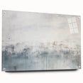 Abstract wall art print with vibrant strokes in shades of blue, orange, and yellow, displayed in a side view with pins, perfect for modern decor accents.