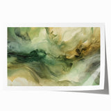 Abstract wall art print showcasing vibrant strokes in blues, yellows, and reds, perfect for modern home decor. Rolled for easy shipping and display.