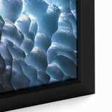 Framed close-up of a stunning landscape artwork featuring intricate cave formations, vibrant colors, and textured details, perfect for home decor.