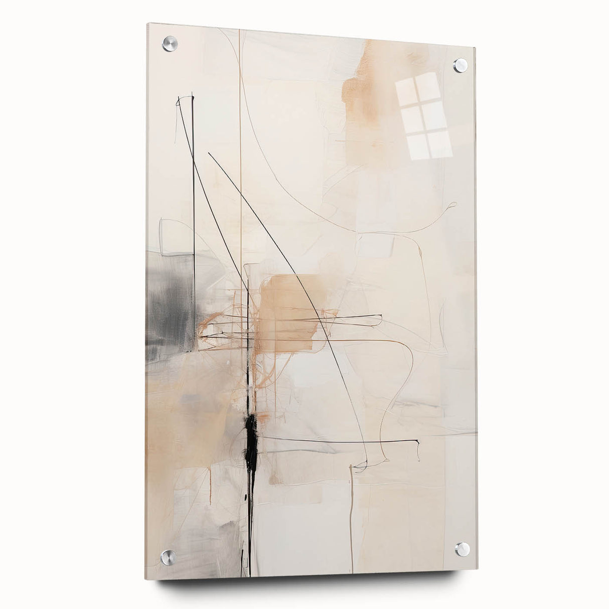 Contemporary Dining Art Pieces - Abstract Beige & Black Wall Décor