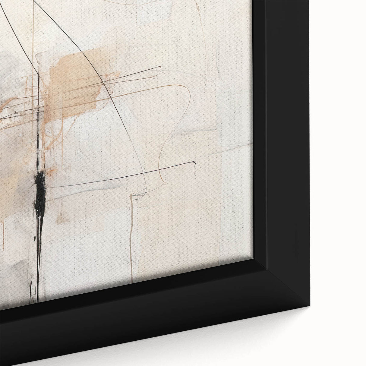 Contemporary Dining Art Pieces - Abstract Beige & Black Wall Décor