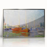 Impressionist Harbor Scene - Monet's Red Boats at Argenteuil, Print