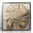 Large abstract wall art featuring swirling blue and green patterns on a black acrylic framed print.