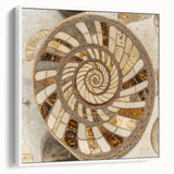 Vintage poster art featuring close-up nature elements in vibrant colors on a large framed canvas.