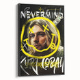 Grunge Pop Art Wall Art - Kurt Cobain Canvas with Yellow and Black