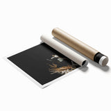 Extra large rolled print featuring soft autumnal floral patterns in muted earth tones, ideal for classy bathroom wall art.