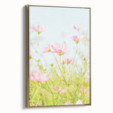 Framed canvas featuring a vintage-style landscape painting with muted green and gold tones, ideal for bedroom wall decor.