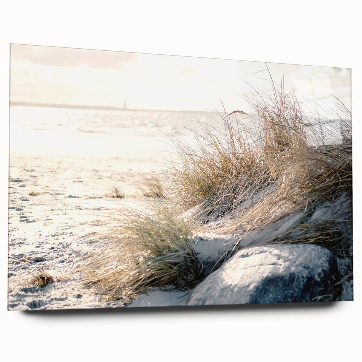 Large abstract wall art on acrylic, featuring swirling blue and green patterns, ideal for bedroom or dining room decor.