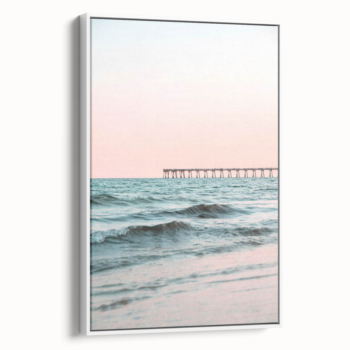 Vintage poster art on extra large framed canvas, featuring colorful abstract design on black background.