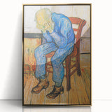 Acrylic print of a Van Gogh-inspired painting in gold frame, featuring art deco style.