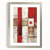 Abstract strokes wall art framed in silver with a mat, showcasing vibrant colors and dynamic patterns, ideal for modern home decor. Perfect for enhancing living spaces.