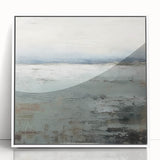 Framed abstract wall art depicting dynamic strokes in white and gray tones, perfect for modern home decor. Ideal for enhancing contemporary spaces.