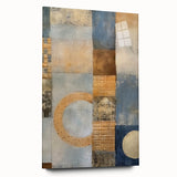 Abstract strokes wall art displayed in an acrylic glass frame, showcasing vibrant colors and dynamic patterns, ideal for modern home decor.