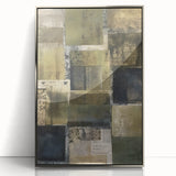 Framed acrylic wall art showcasing a modern abstract design with silver and blue strokes, ideal for contemporary home decor and artistic ambiance.