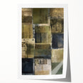 Abstract wall art print featuring vibrant strokes in shades of blue, orange, and yellow, rolled and ready for framing, ideal for modern home decor accents.
