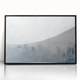 Framed abstract wall art featuring black and gray strokes on acrylic, ideal for modern interior decor, enhancing any living space with contemporary style.