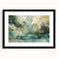 Abstract wall art featuring vibrant strokes in bold colors, framed with a sleek black mat, ideal for modern home decor. Perfect for adding a pop of color to any room.
