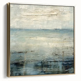 Framed abstract wall art canvas featuring elegant silver and gold strokes on a neutral background, perfect for modern home decor. Ideal for living rooms or offices.