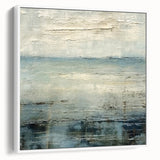 Framed canvas wall art showcasing abstract strokes in shades of white and gray, designed to enhance modern interiors with a stylish and contemporary aesthetic.