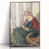 Modern Wall Art: Lady with Red Shawl - Contemporary Art Print