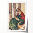 Modern Wall Art: Lady with Red Shawl - Contemporary Art Print