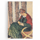 Modern Wall Art: Lady with Red Shawl - Contemporary Art Print