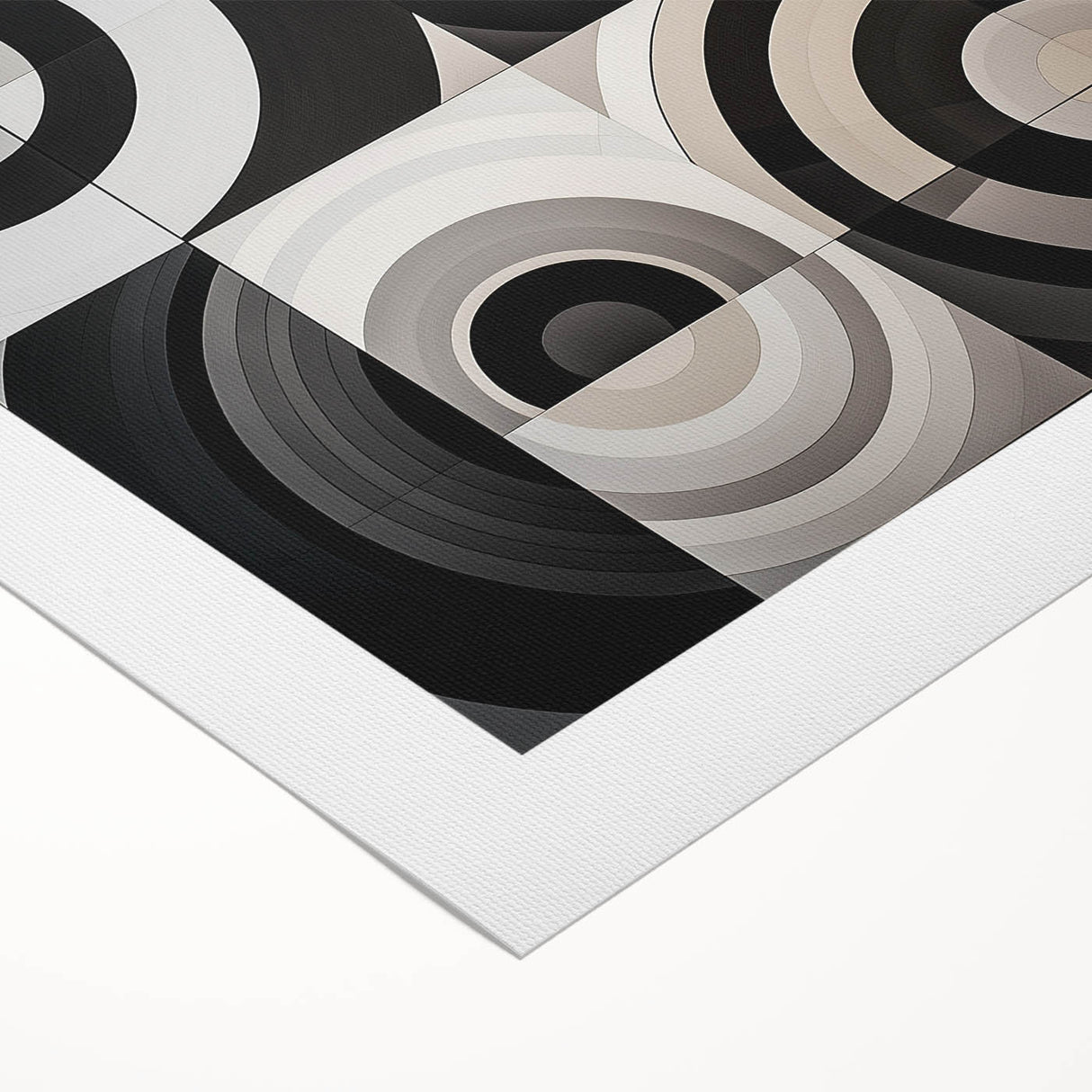 Modern Geometric Bedroom Wall Art - Black and White Canvas Print