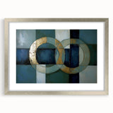 Abstract geometric frame in silver with a mat, showcasing a modern design ideal for contemporary decor. Perfect for enhancing living spaces with elegance.