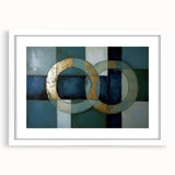 Abstract geometric frame with a white mat, showcasing a modern design perfect for contemporary home decor. The frame features sharp angles and a minimalist aesthetic, ideal for enhancing any room's style and adding a touch of sophistication.