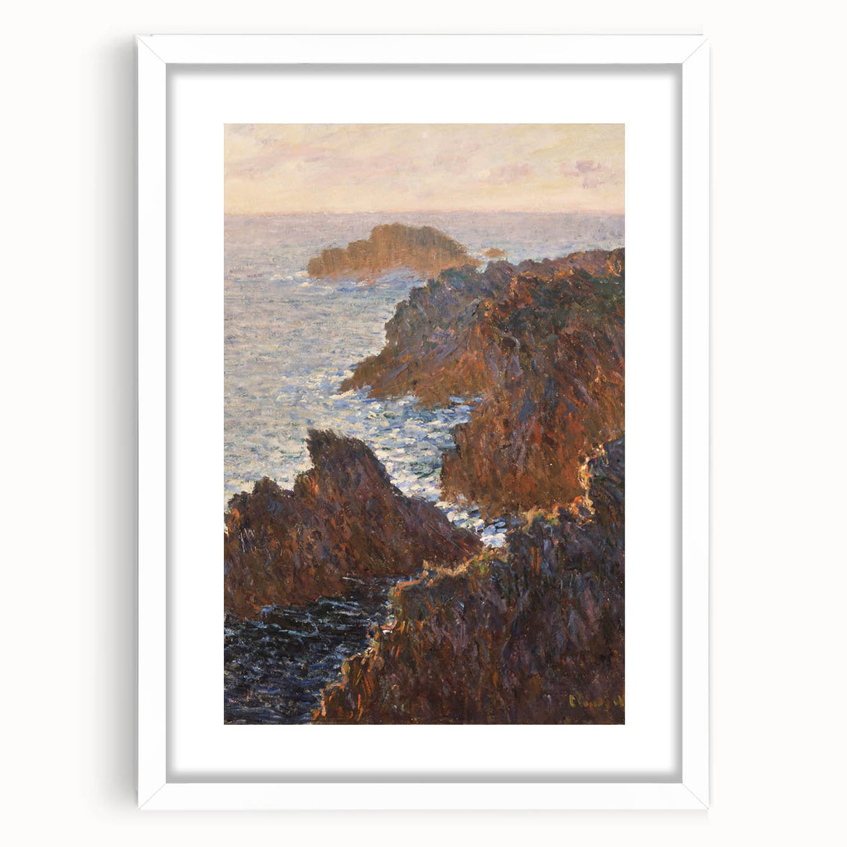 Impressionist Wall Art: Claude Monet's Rocks at Belle Isle Print