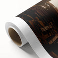 Rolled canvas showcasing a vibrant landscape barn painting with rich colors and textures, securely packaged in a protective cardboard tube for delivery.
