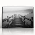 Framed acrylic artwork depicting a serene landscape bridge scene, featuring rich colors and intricate details, perfect for home decor or art enthusiasts.