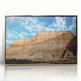 Framed acrylic artwork featuring a stunning landscape of canyons in vibrant gold tones, ideal for modern home decor. Perfect for adding elegance to living spaces.