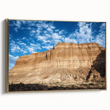 Framed canvas artwork depicting a stunning landscape of canyons, featuring a gold side profile, perfect for adding a touch of elegance to home decor. This piece enhances interior spaces with its vibrant colors and intricate details, ideal for art enthusiasts and nature lovers.