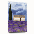 Acrylic glass artwork showcasing vibrant landscapes with fields in a side view, elegantly mounted with pins for display, perfect for modern decor enthusiasts.