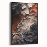 Black and white framed canvas featuring a close-up landscape scene, ideal for bedroom wall art.