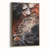 Framed canvas featuring a vintage landscape painting with black and gold tones, ideal for bedroom wall decor.